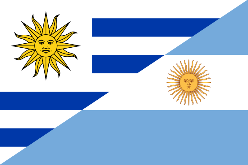 Argentina and Uruguay Flags